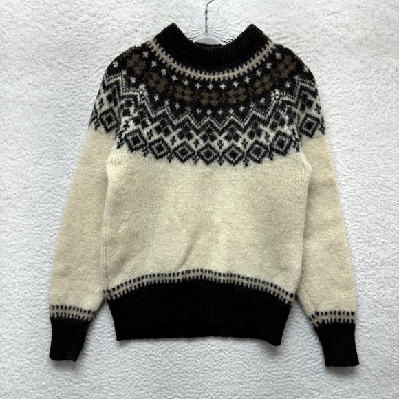 Woolrich Sweaters - 80s 90s Vintage Woolrich Wool Sweater M Medium Womens Ivory Nordic Fair Isle